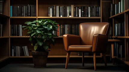 Spring flowers in the library. Generative AI