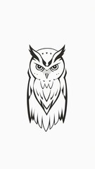 Obraz premium Vector icon owl on a branch