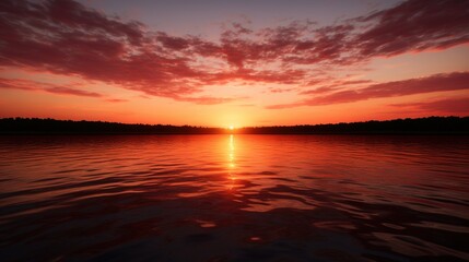 Obraz premium sunset over the river