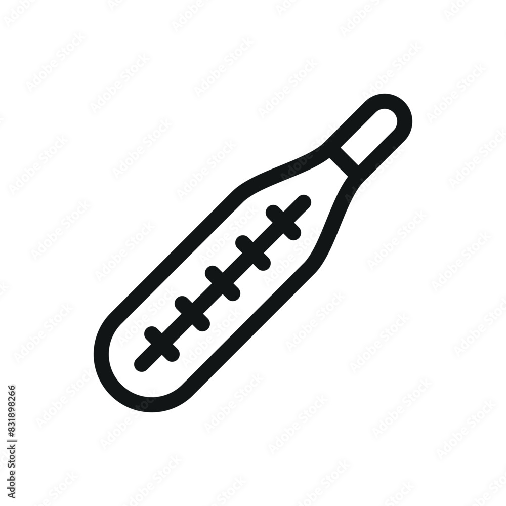 Poster thermometer isolated icon, mercury thermometer vector symbol with editable stroke