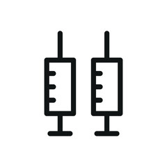 Syringes isolated icon, injections vector symbol with editable stroke