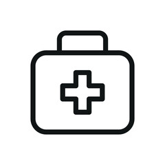 Obraz premium First aid kit isolated icon, medical box vector symbol with editable stroke