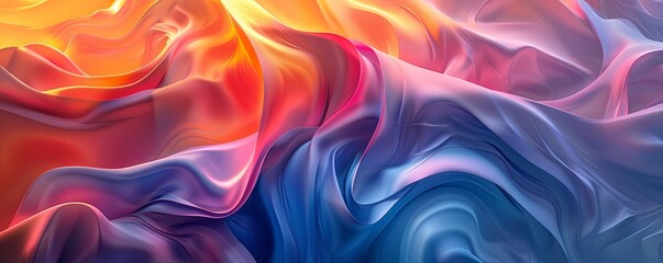 Obraz premium 3D abstract design with smooth, flowing curves and a multi-color gradient background