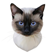 Colorful Detailed Cat Illusration