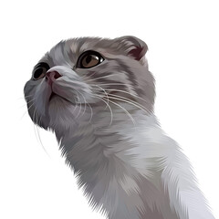 Colorful Detailed Cat Illusration