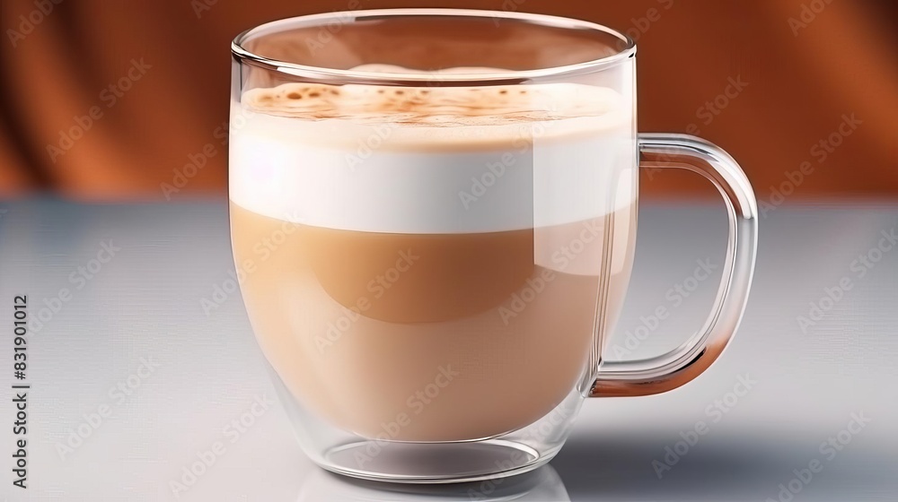 Poster macchiato flat design front view trendy theme 3d render tetradic color scheme