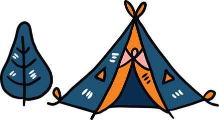 A tent with a door and a window © toonsteb