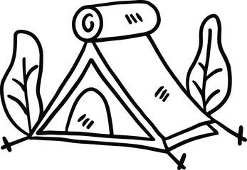 A tent with a door and a window © toonsteb