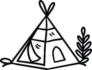 A tent with a door and a window © toonsteb