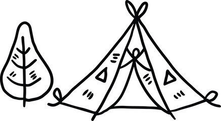 A tent with a door and a window © toonsteb