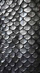 Silver texture of reptile dragon leather skin background with detailed scales