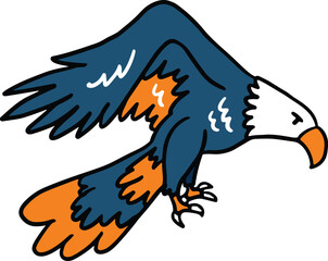 A bird with black beak and feet is flying in the air