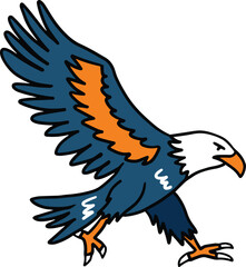 Obraz premium A bird with black beak and feet is flying in the air