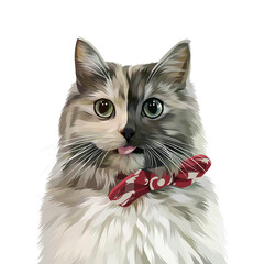 Colorful Detailed Cat Illusration