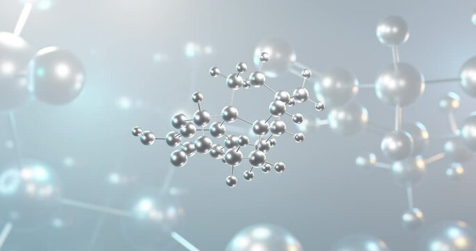 Oxymorphone rotating 3d molecule, molecular structure of opioid analgesic, seamless video