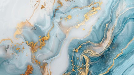  Abstract Blue and Gold Marble Texture Background, elegant marble pattern with blue and gold swirls, Generative AI