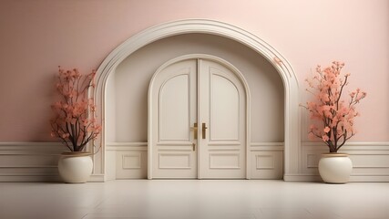 With a flat design, this door composition background is elegant in style