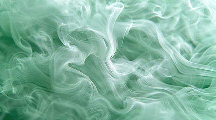Obraz premium Refreshing and vibrant mint green smoke swirls in dynamic patterns,