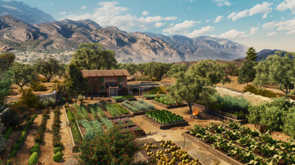 Naklejka premium Mediterranian farm house 2