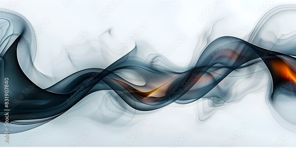 Poster abstract background with flowing forms muted colors minimalist style sparks viewers imagination. con