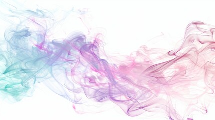 Colorful Smoke Waves in White Space