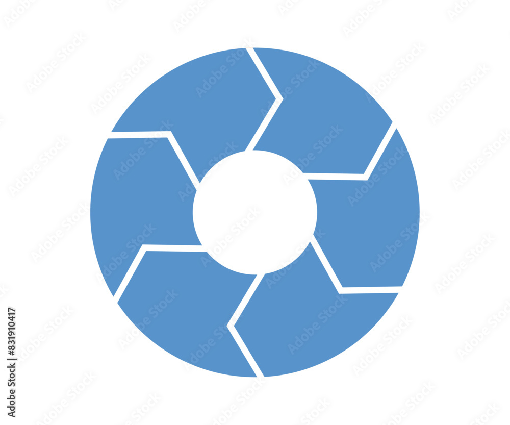 Wall mural six rotation arrow in circular motion. circle arrow combination. circular infographic. graphic diagr