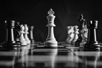 a chess board with a white queen