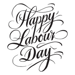 happy labour day typography or caligraphy