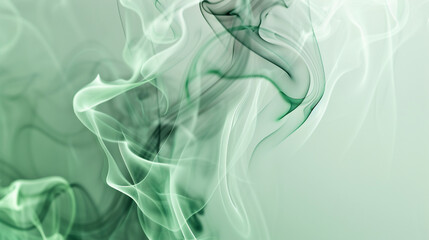 Fototapeta premium Flowing jade green smoke captures natural harmony and balance elegantly,