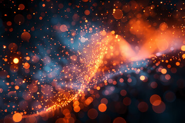 Fototapeta premium Blurred glitter bokeh bombs, gold glitter defocused abstract Twinkly Lights grunge Background.