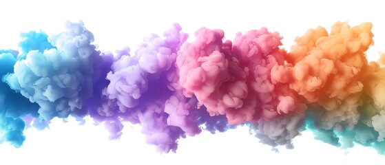Colorful smoke explosion background with vibrant hues of blue, purple, pink, orange, and yellow, creating a surreal and dynamic abstract art piece.