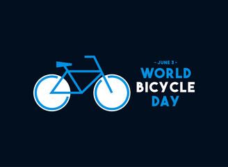 World Bicycle Day. June 3. Flat design vector. Bicycle icon.
