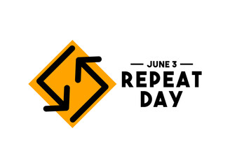 Repeat Day. June 3. White background.