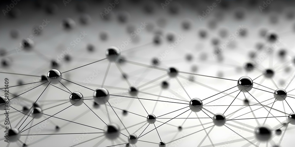 Poster visual representation of complex connections: intricate network illustration. concept complex connec