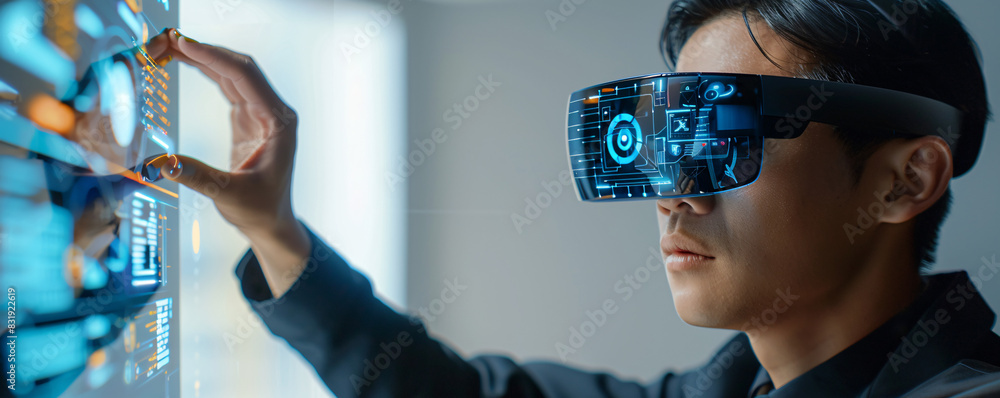 Poster it expert demonstrating deep learning techniques using a holographic interface