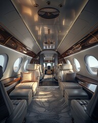 Luxury interior in the modern business jet