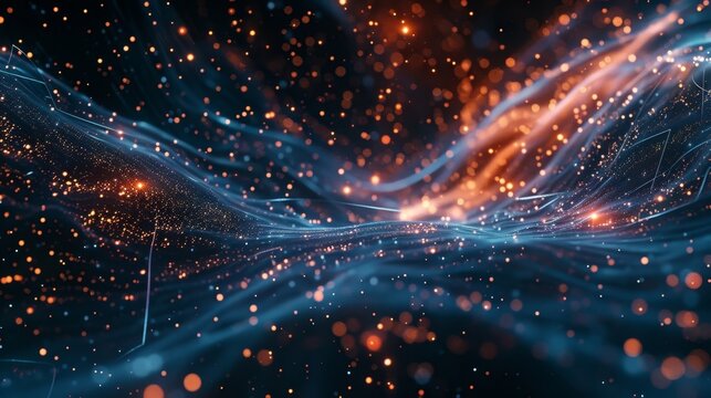A digital galaxy of glowing nodes showcasing the everexpanding and decentralized internet.