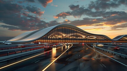 Obraz premium Airport architectural and design effects