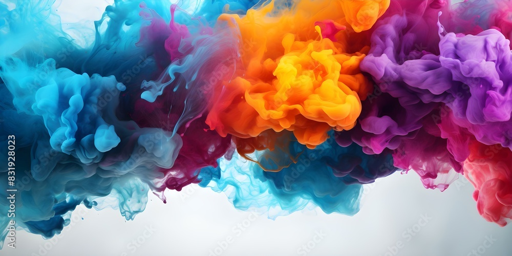Poster abstract labor day background with vibrant color splashes symbolizing creativity and innovation. con
