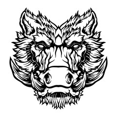 Wild boar head mascot.	