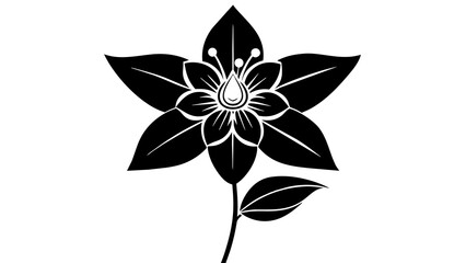 columbine flower silhouette vector illustration
