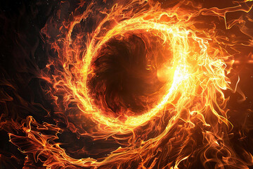 Fototapeta premium Generative ai on theme of scary huge hurricane fire tornado, apocalyptic dramatic background