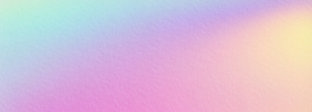 Pastel holographic modern gradient background blank. Horizontal banner or wallpaper template. Copy space, place for text, text area. Bright illustration. Space metaverse web 3 technology texture