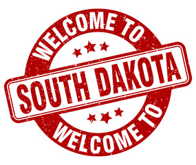 Welcome to South Dakota stamp. South Dakota round sign