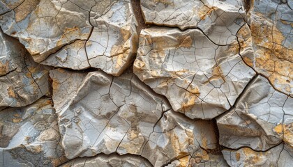 An abstract natural texture showcasing a close-up view of a cracked stone surface, ideal for artistic or geological backgrounds