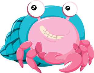 Pink and blue hermit crab