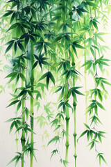 Neon Glow Watercolor Bamboo