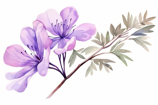 A watercolor of a jacaranda leaf