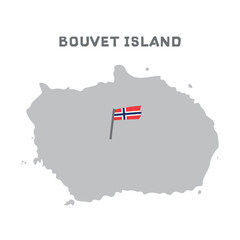 Obraz premium Bouet island vector map illustration, country map silhouette with the flag inside. Vector Illustration. All countries can be found in my portfolio