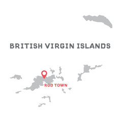 British virgin islands vector map illustration, country map silhouette with mark the capital city of British virgin islands inside. vector illustration. All countries can be found in my portfolio